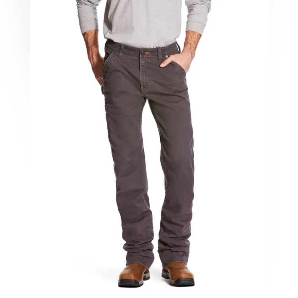 Ariat Rebar M4 Low Rise Boot Pants Mens 42” x 33.5” Gray Work DuraStretch Denim.